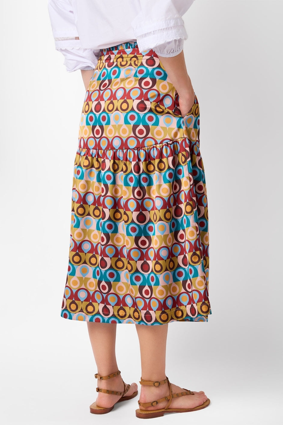 Saskia Satin Skirt - Multi Geo