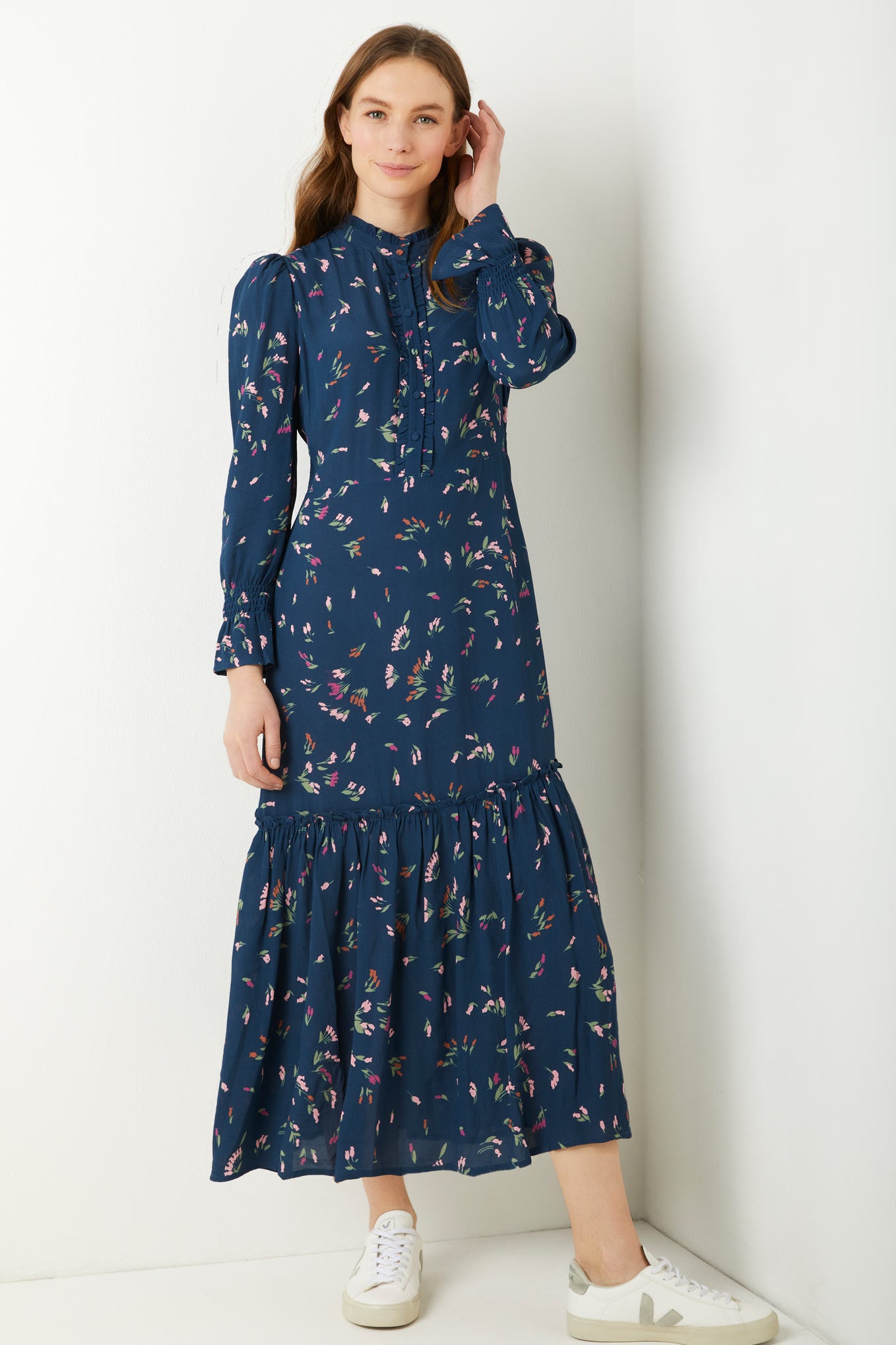 Aimee Bluebell Dress - Multi Blue - Longer Length