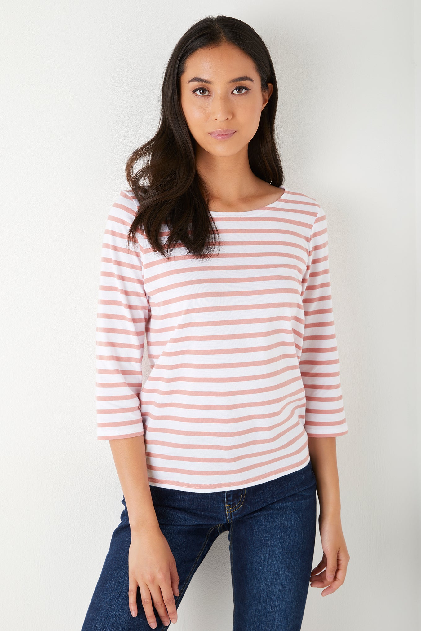 Alexa Stripe Tee - White/Pink