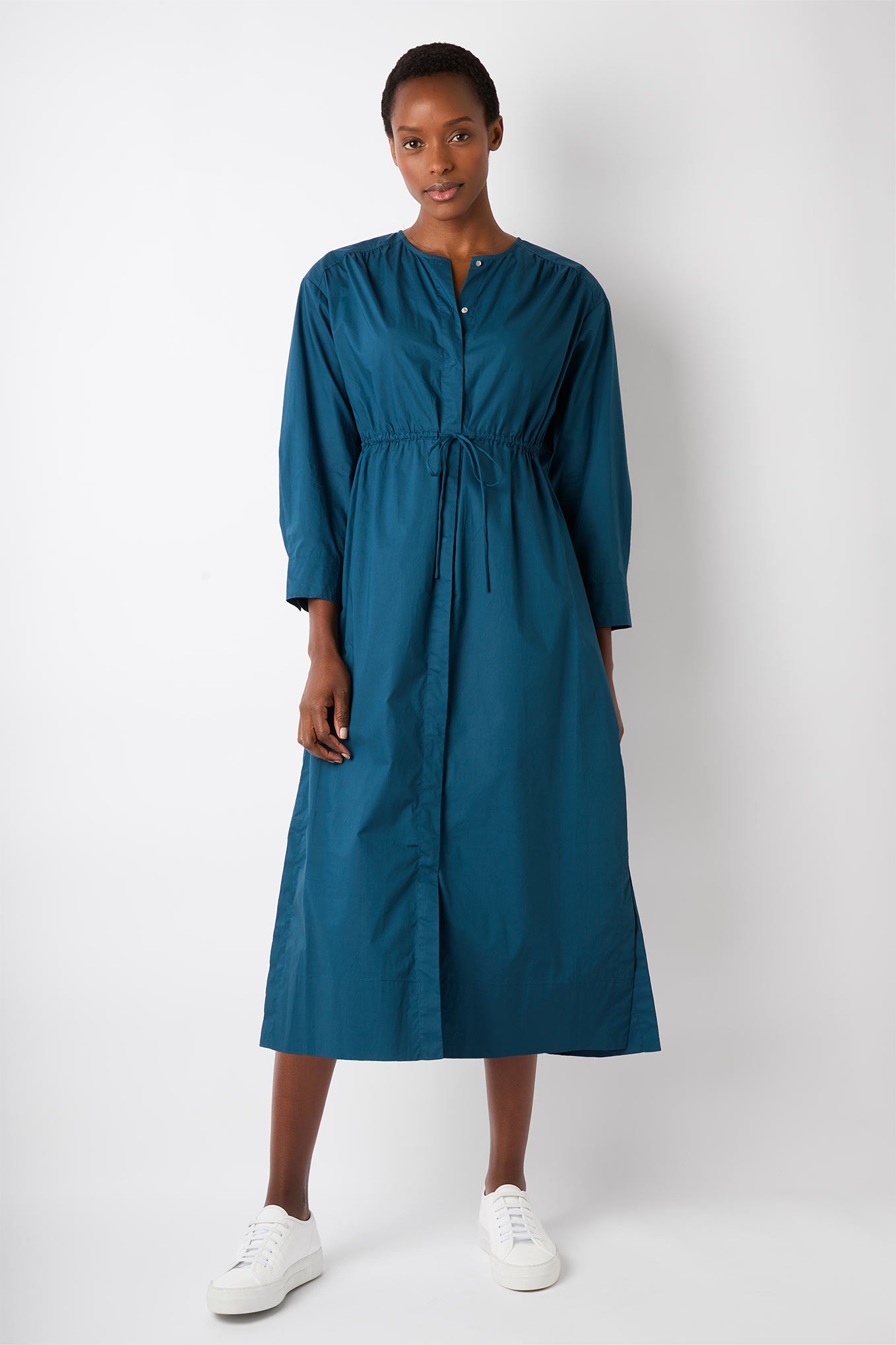 Beatrice Tie Waist Dress - Petrol