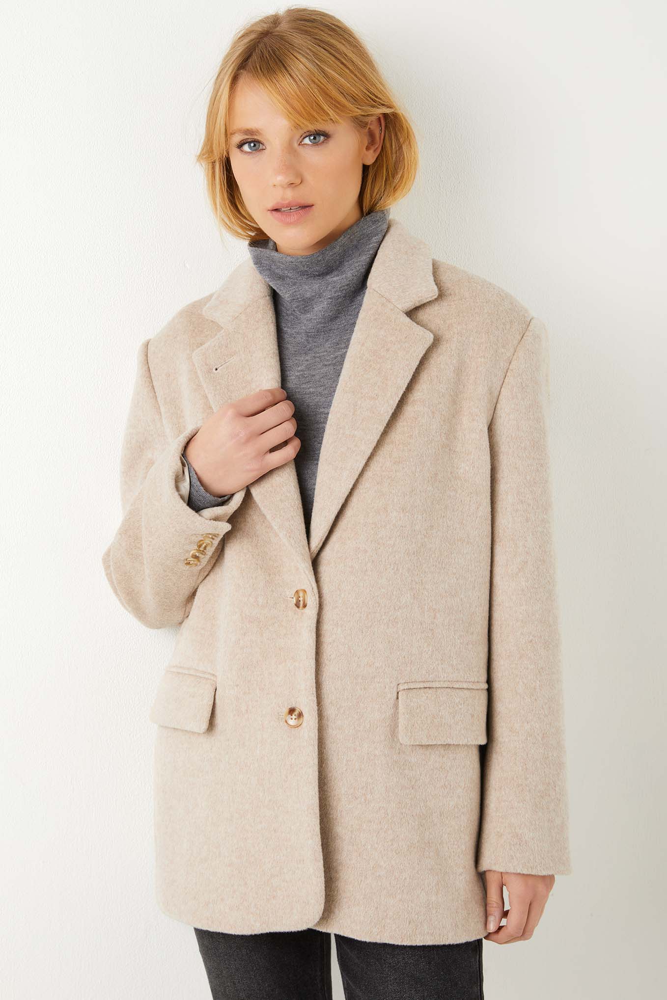 Bella Wool Jacket - Taupe