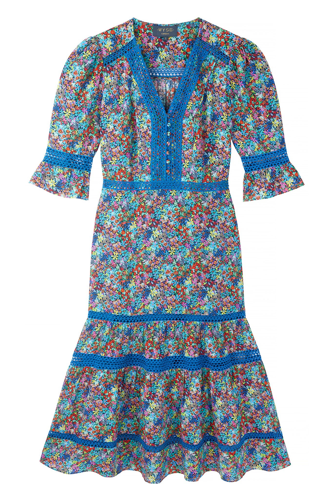 Coralie 70s Ditsy Floral Dress - Multi - Longer Length