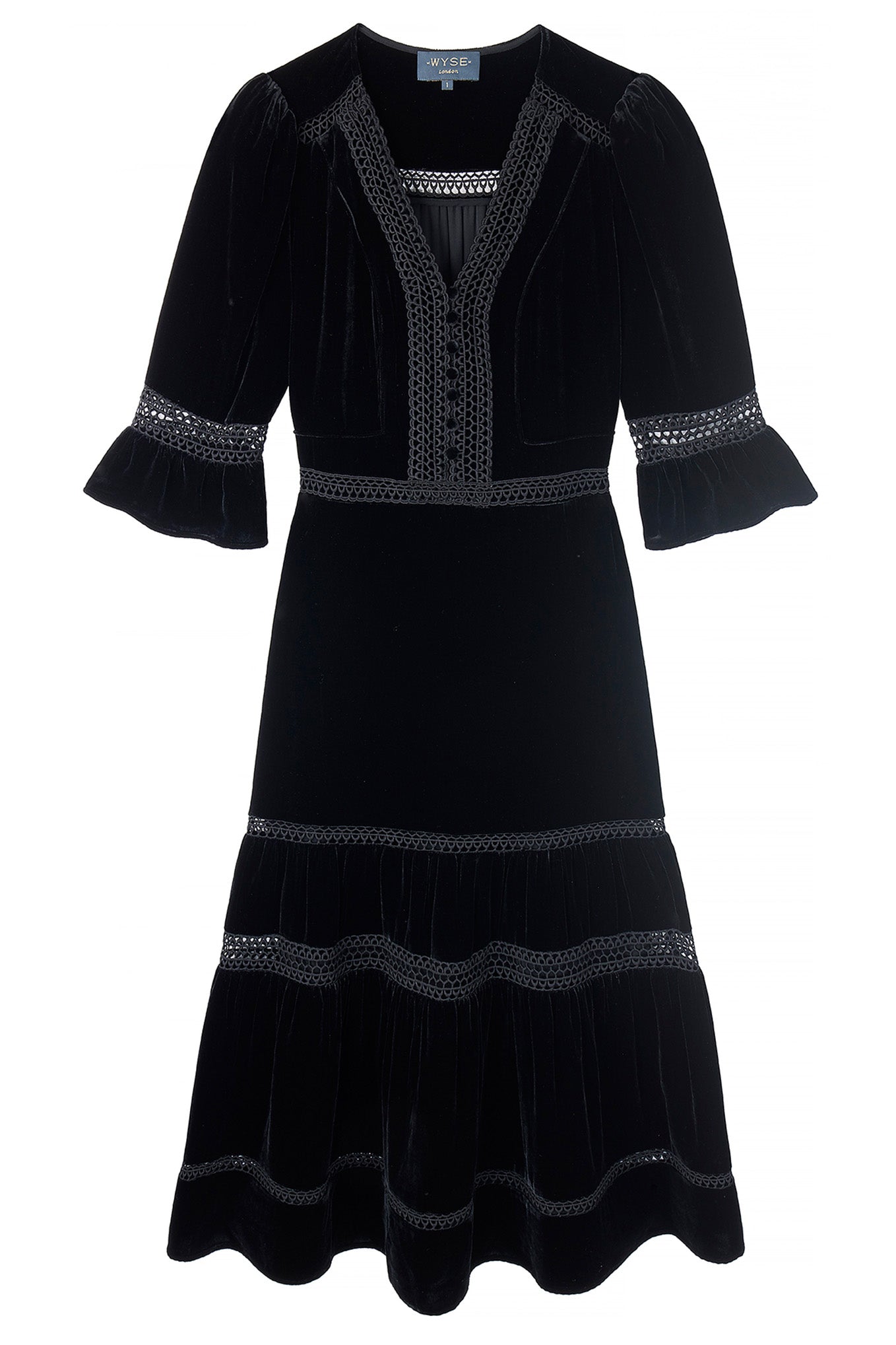 Coralie Velvet Dress - Black - Regular — WYSE London