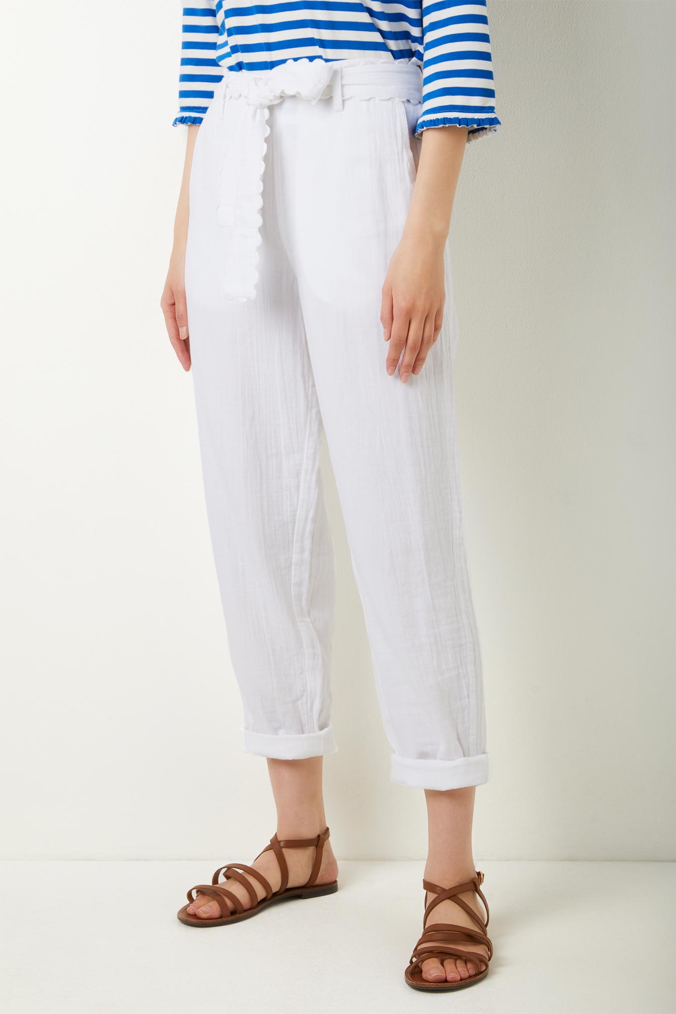 Delphine Double Gauze Trouser - Ivory