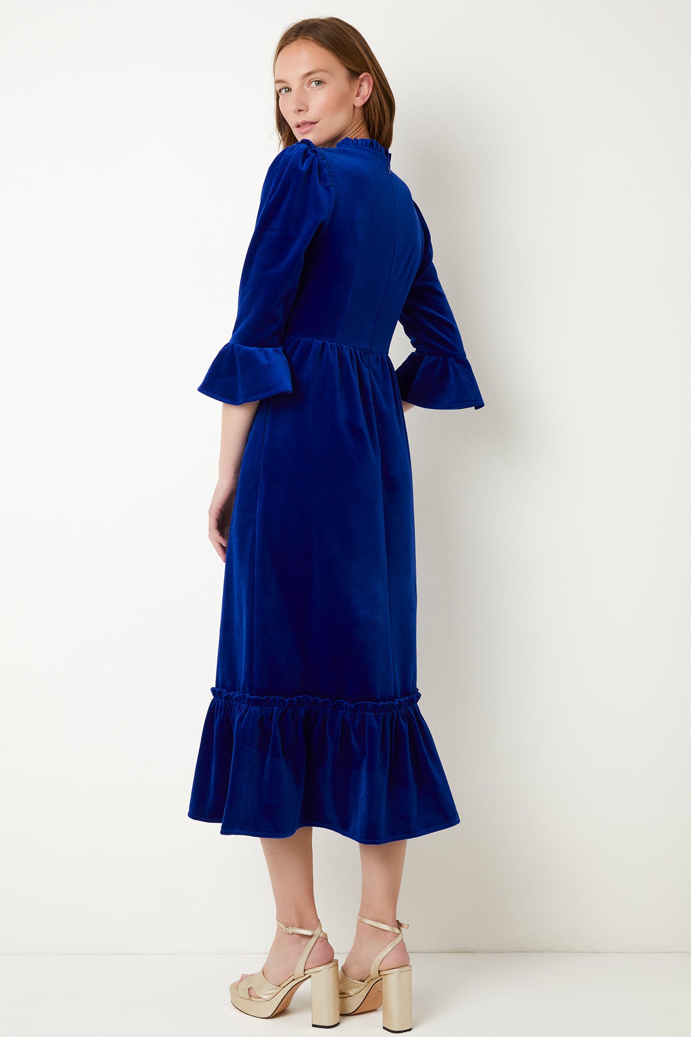 Harri Velvet Dress - Cobalt Blue