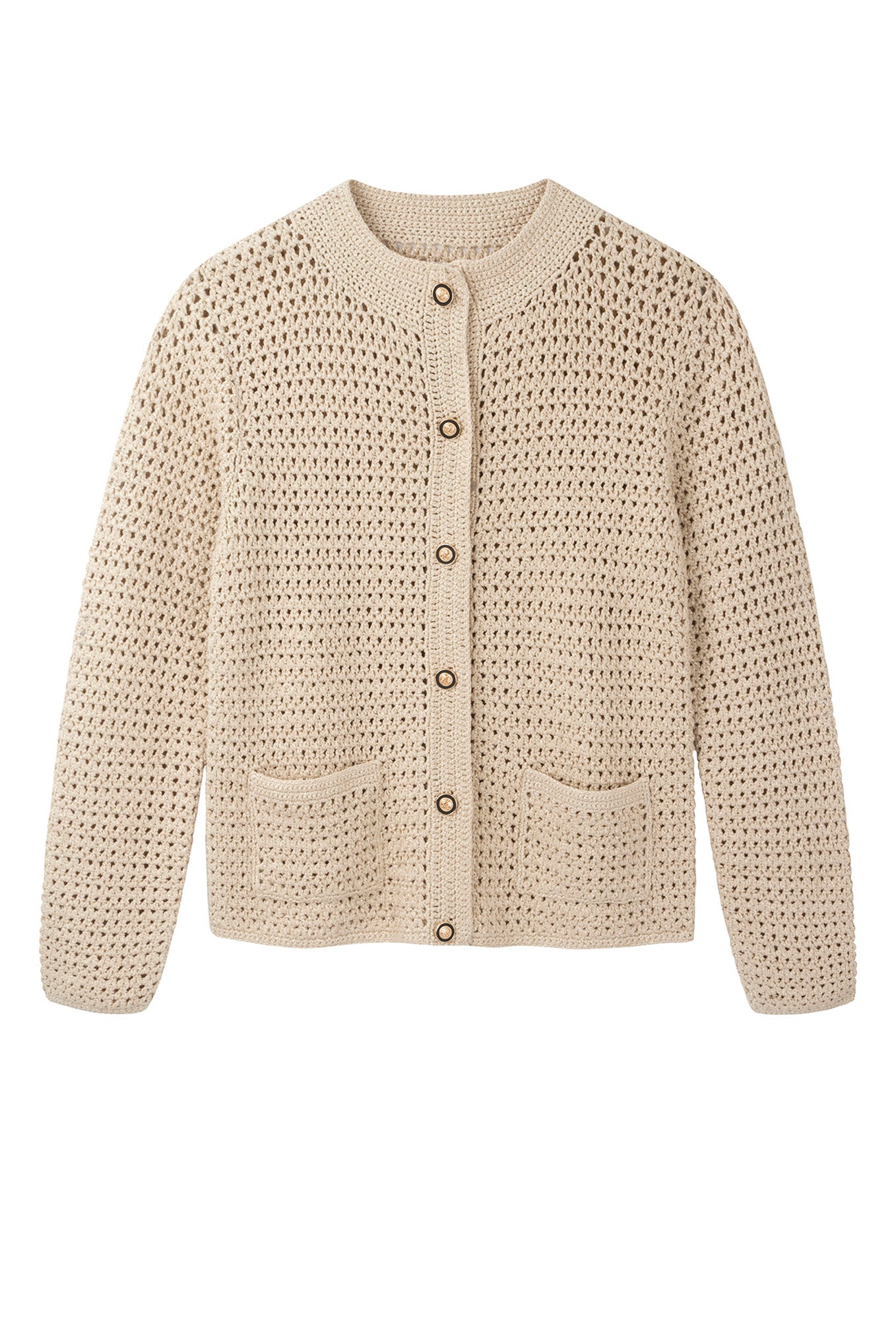 Lucie Shimmer Crochet Jacket - Gold Shimmer — WYSE London