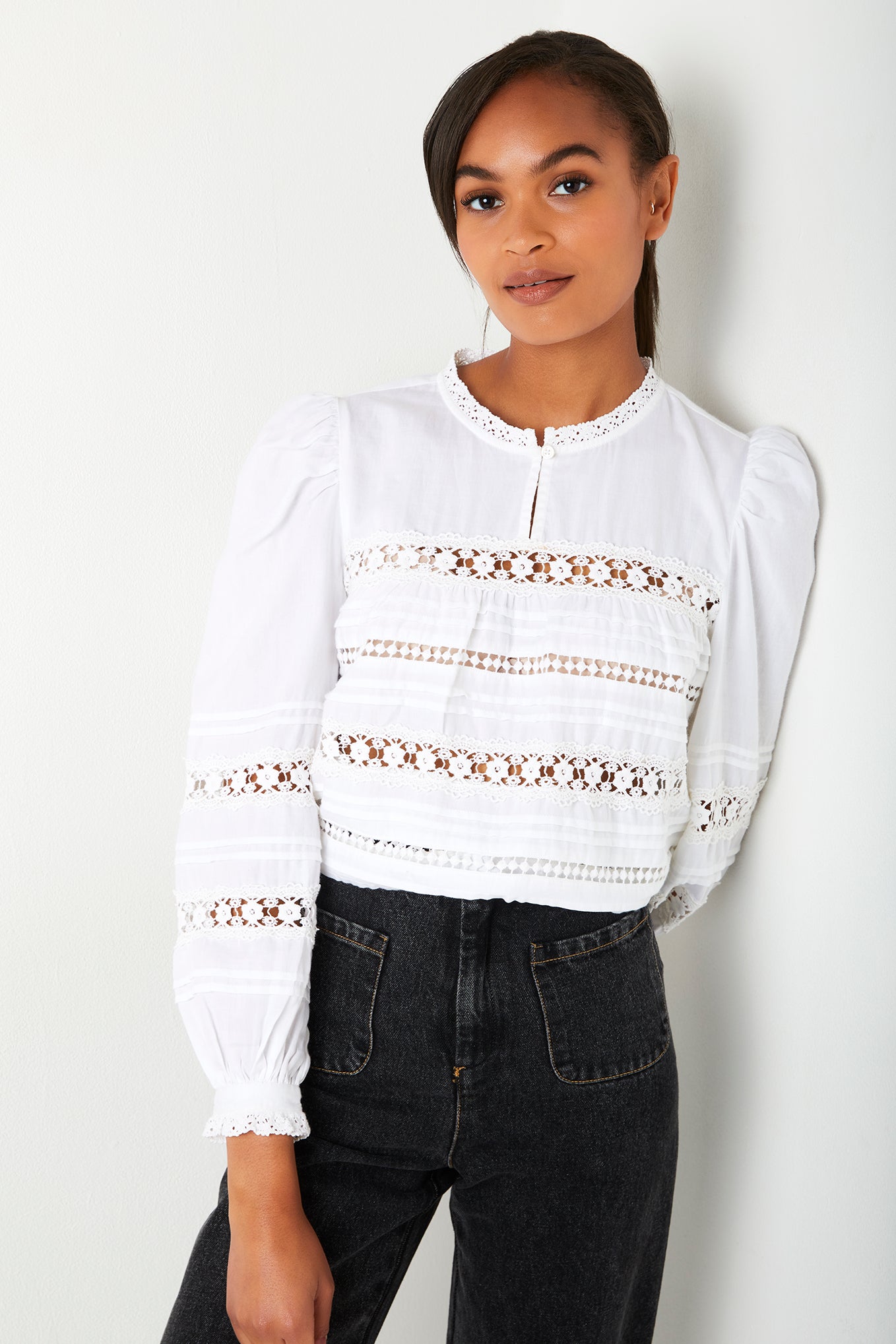 Lucille Lace Blouse - White