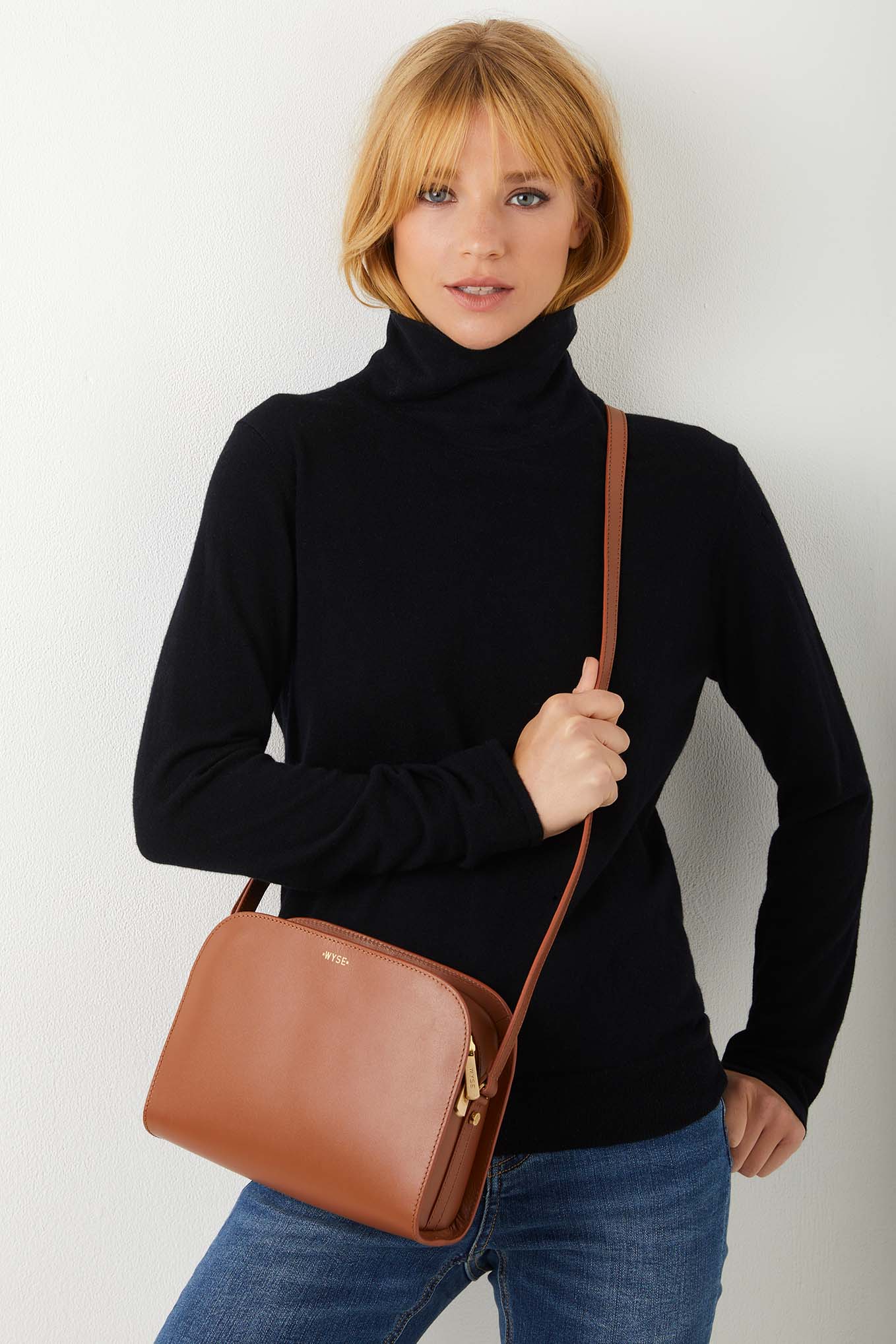 Nicola Leather Crossbody Bag - Tan