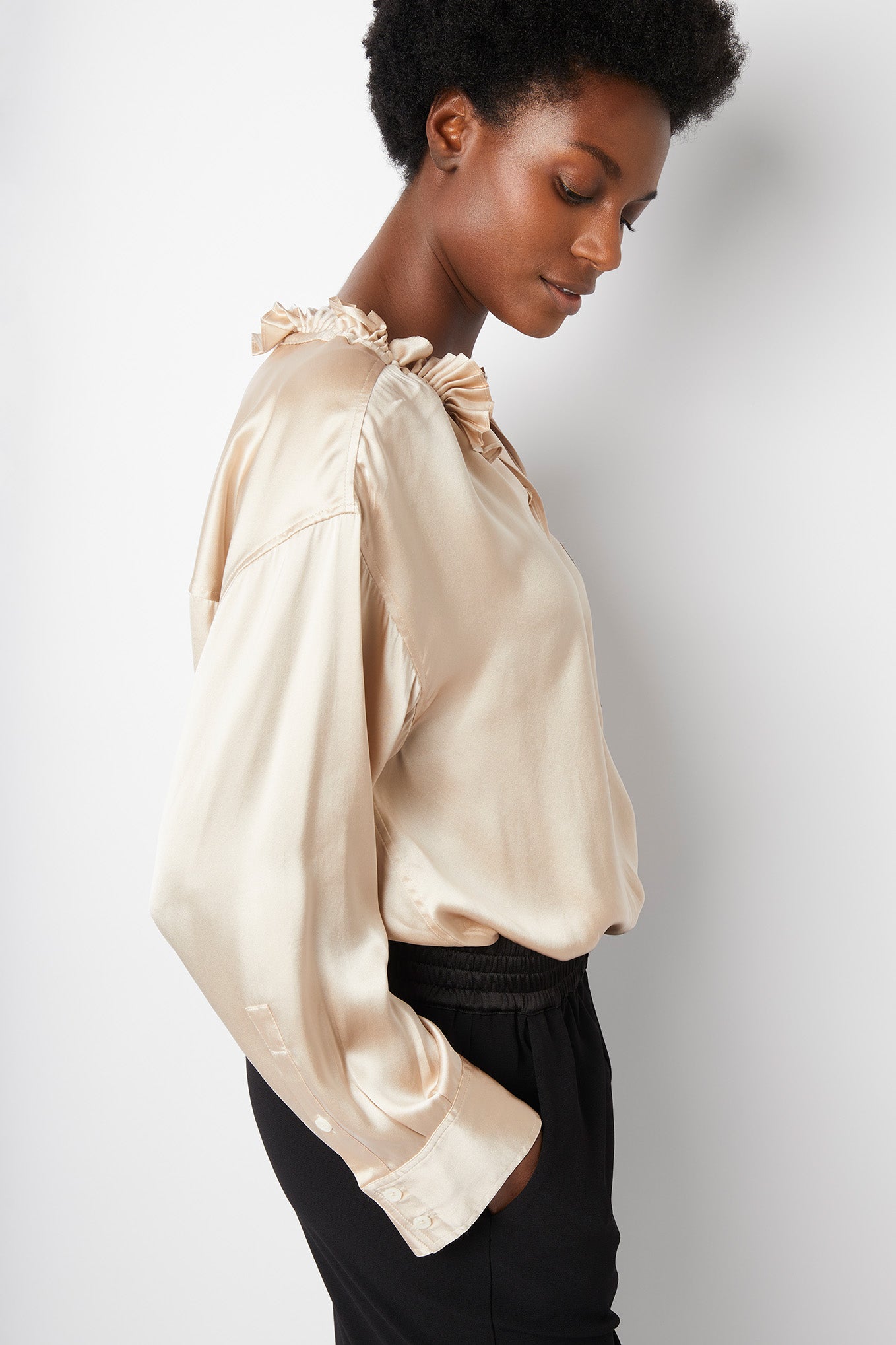 Odette Silk Blouse - Oyster