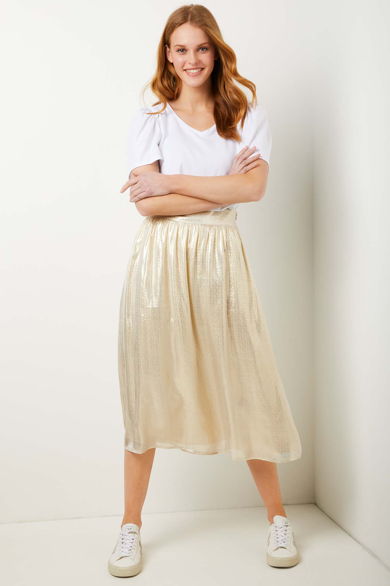 Paris Lame Skirt - Gold