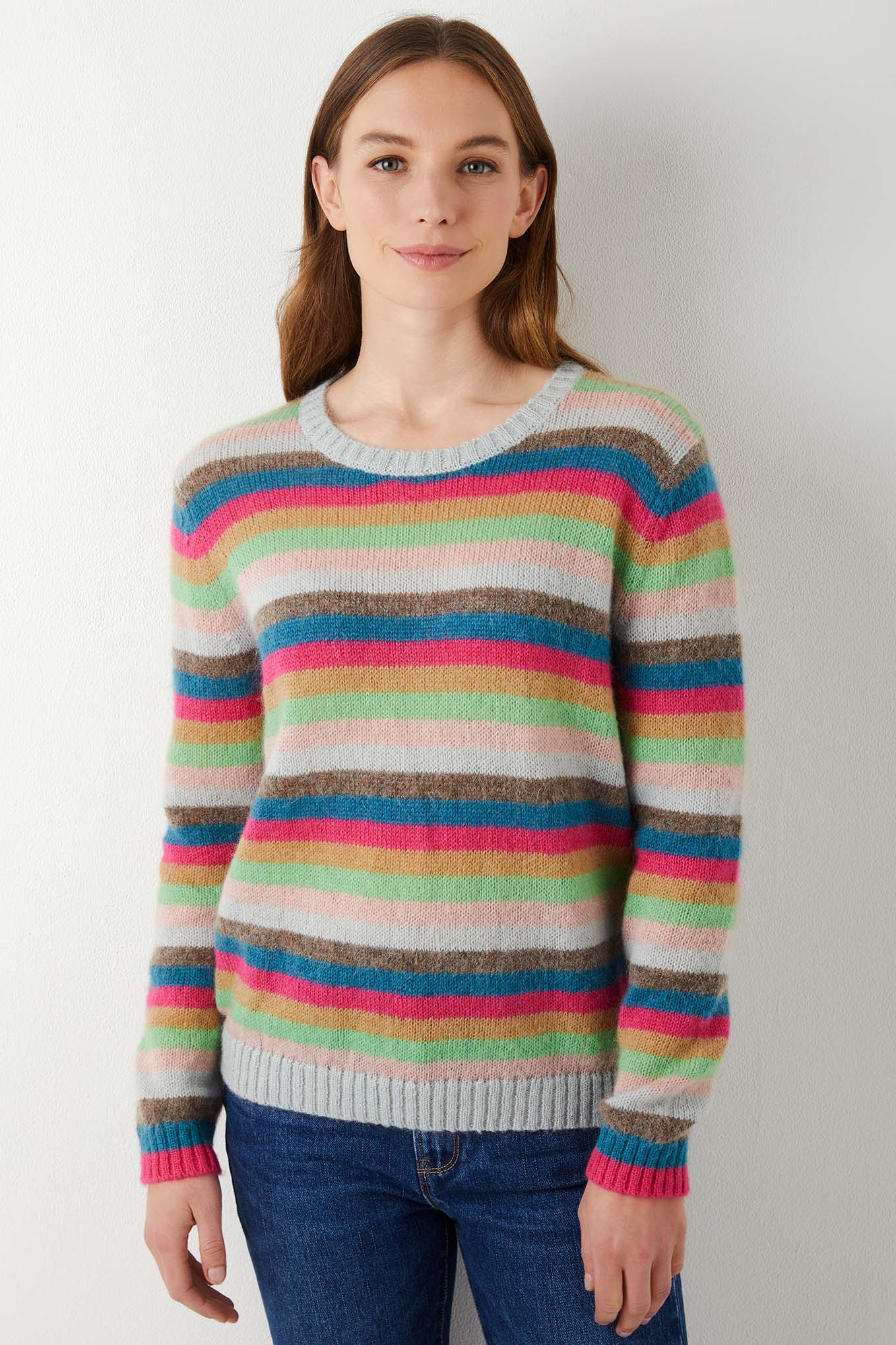 Ria Multi Stripe Jumper - Multi/Pink