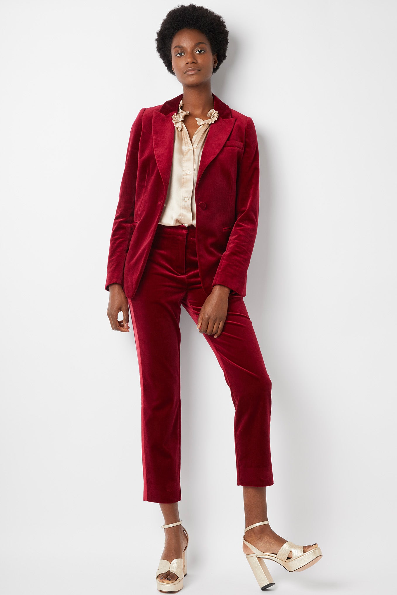 Twisted Tailor crushed velvet suit trousers in red  ASOS