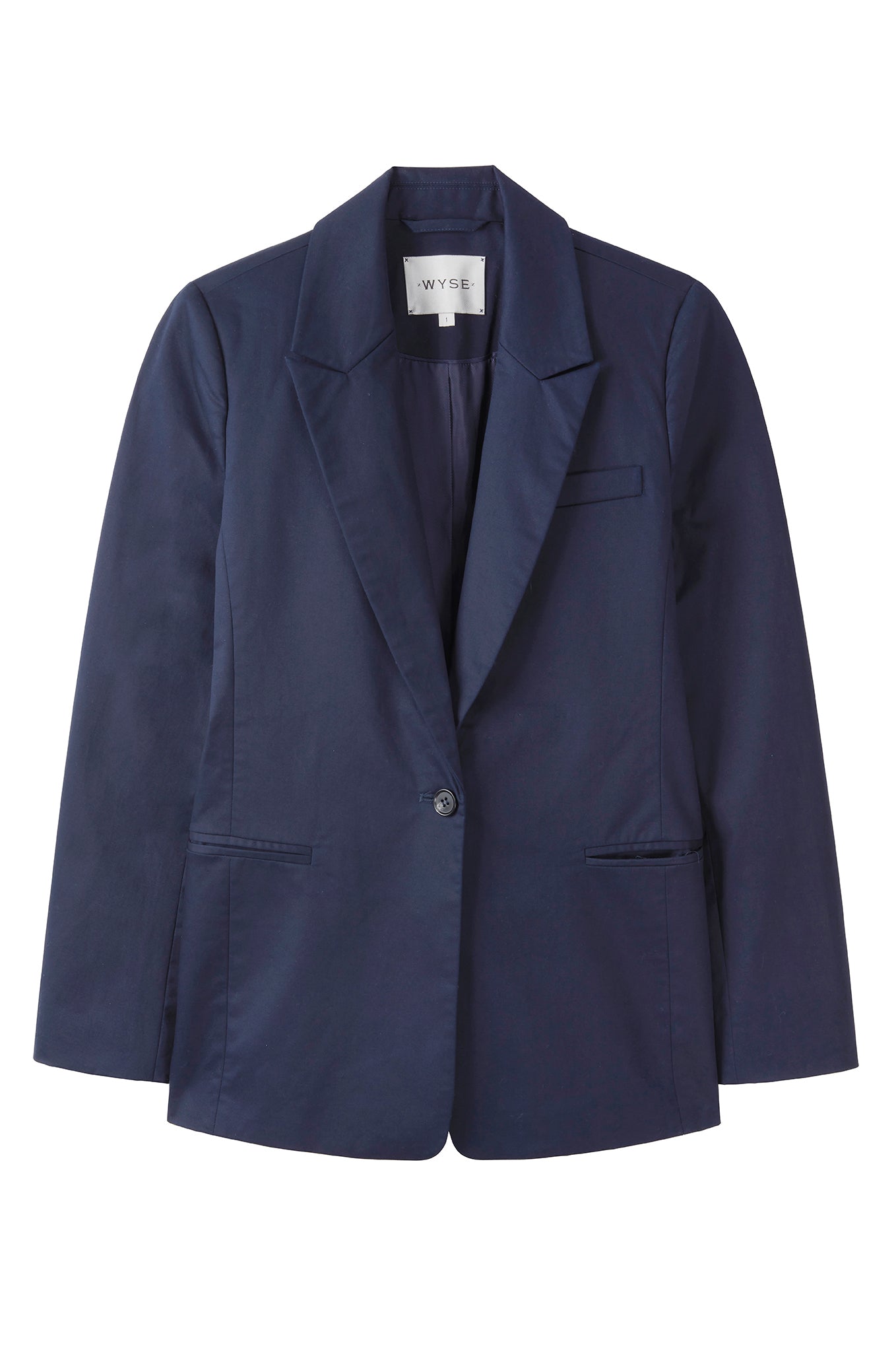 Sandrine Cotton Sateen Jacket - Navy — Wyse London