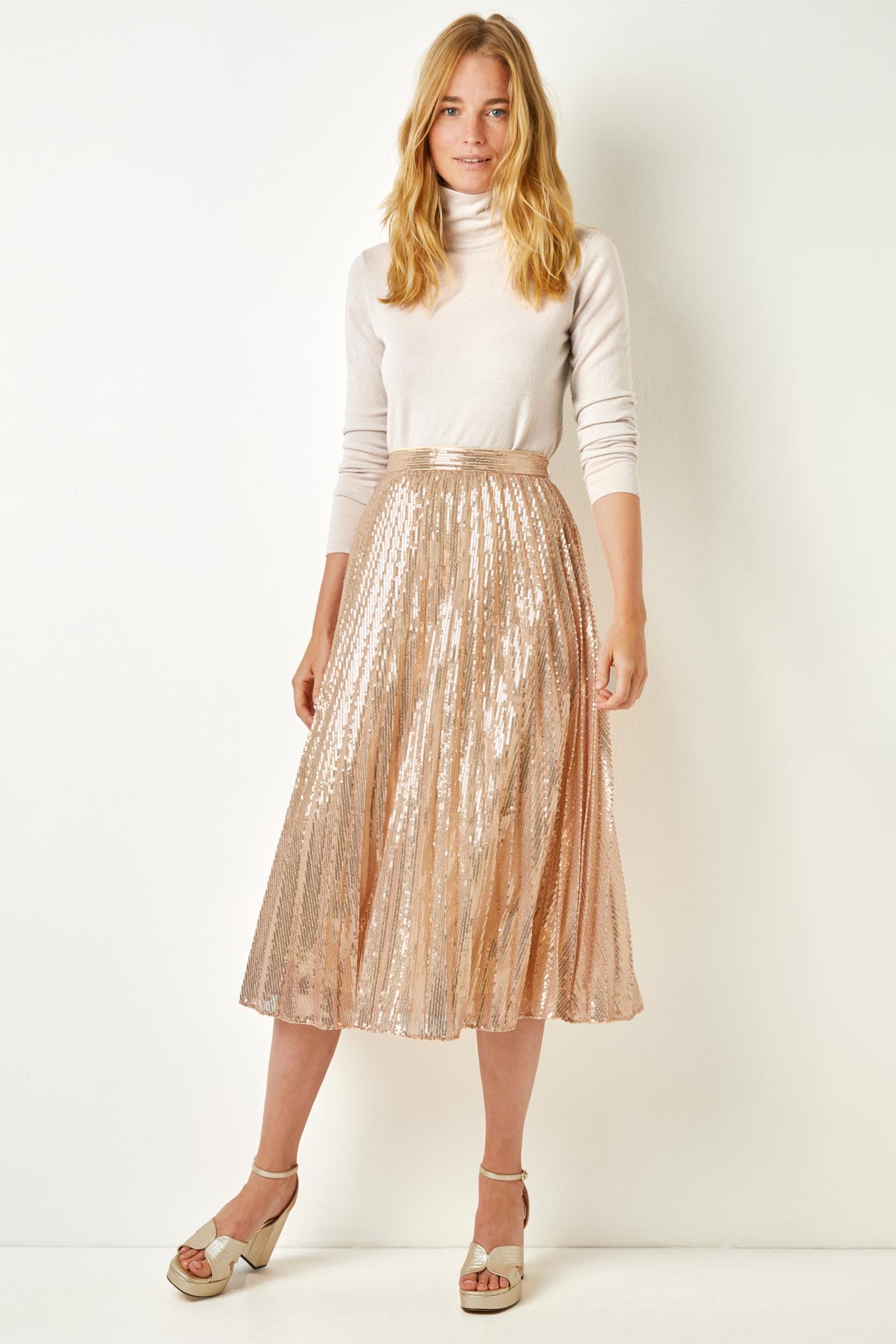 Skye Sequin Skirt - Gold