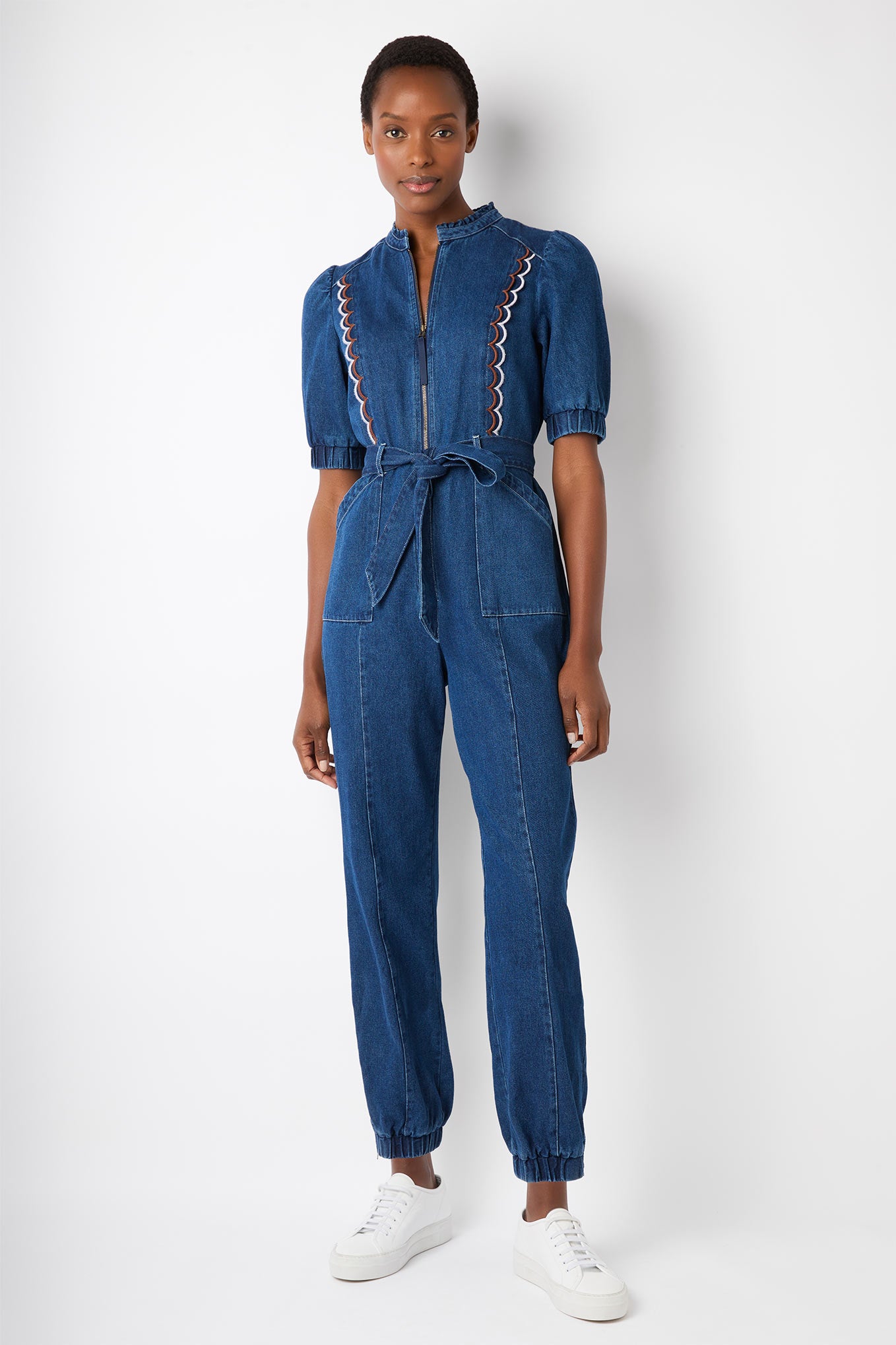 Suzanne Scallop Jumpsuit - Rinse Wash