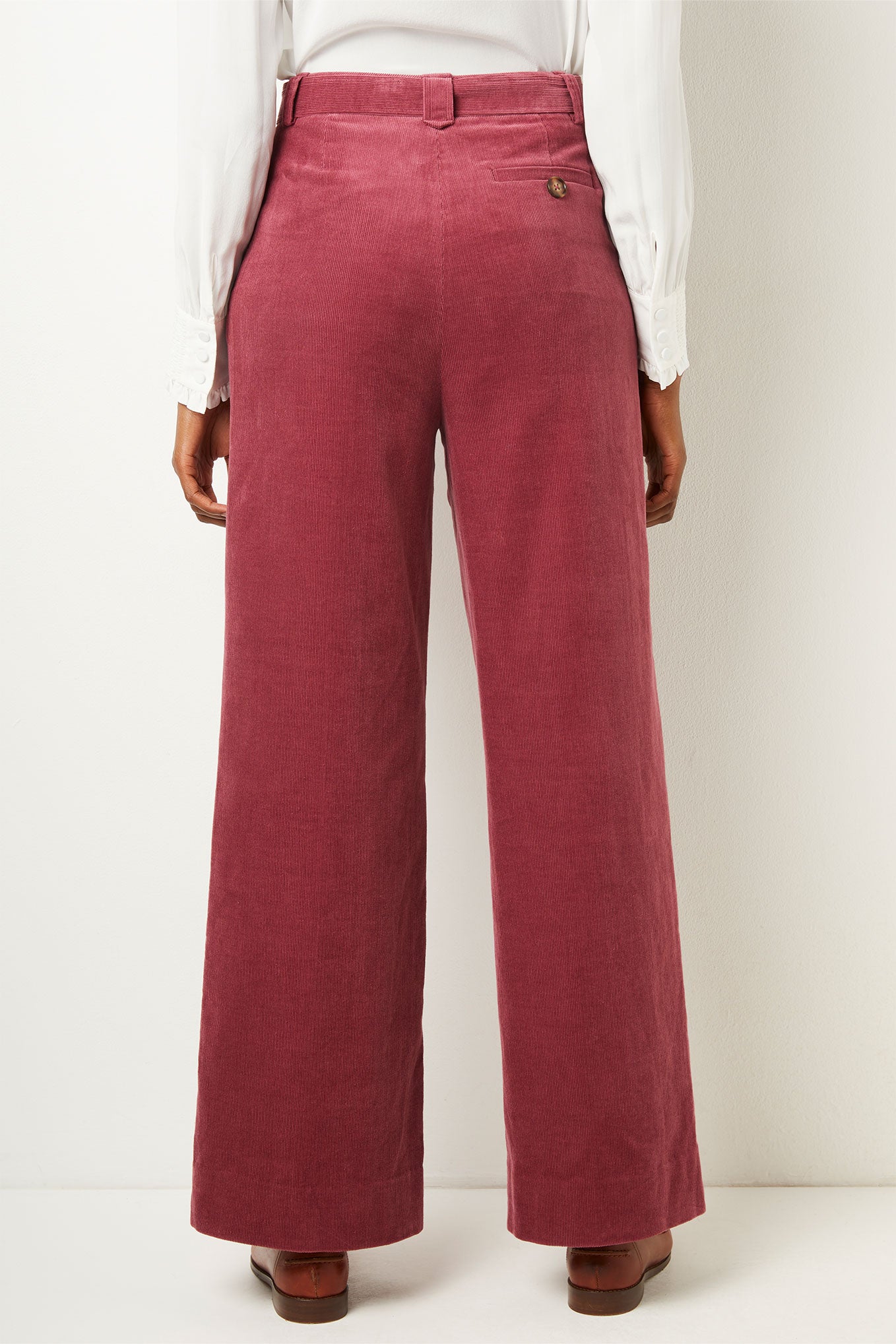 Willow Wide Leg Cord Trouser - Berry - Regular