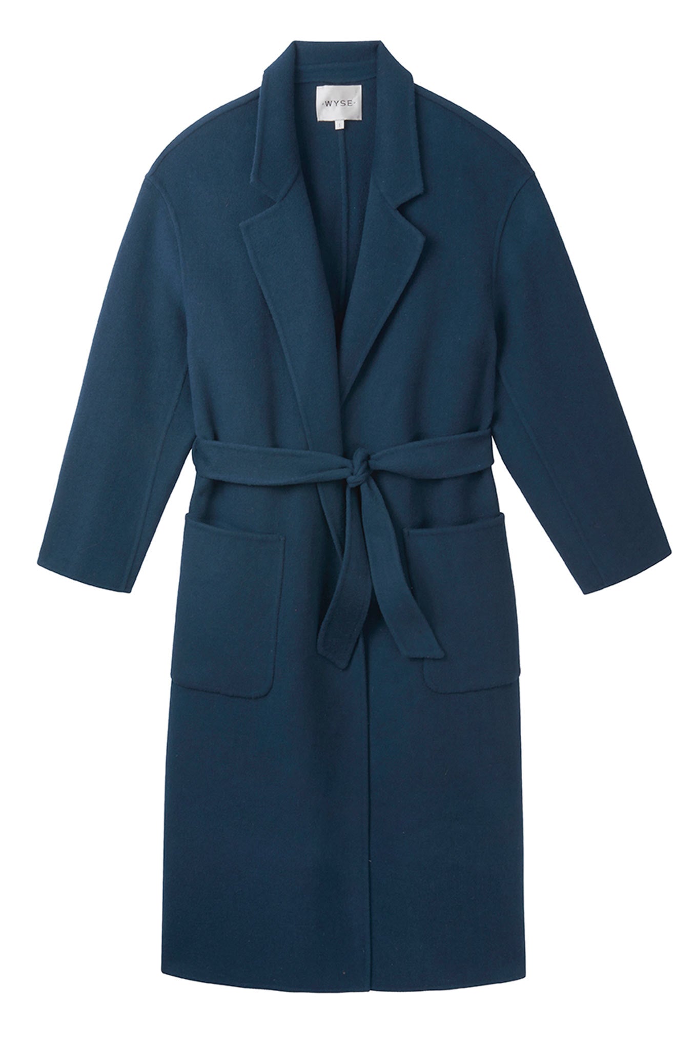 Diane Double Faced Belted Coat - Dark Petrol — WYSE London