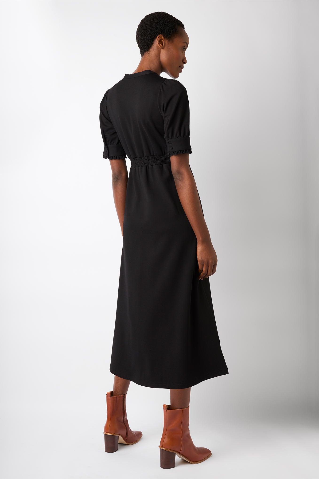 Paulina Ponte Dress - Longer Length - Black