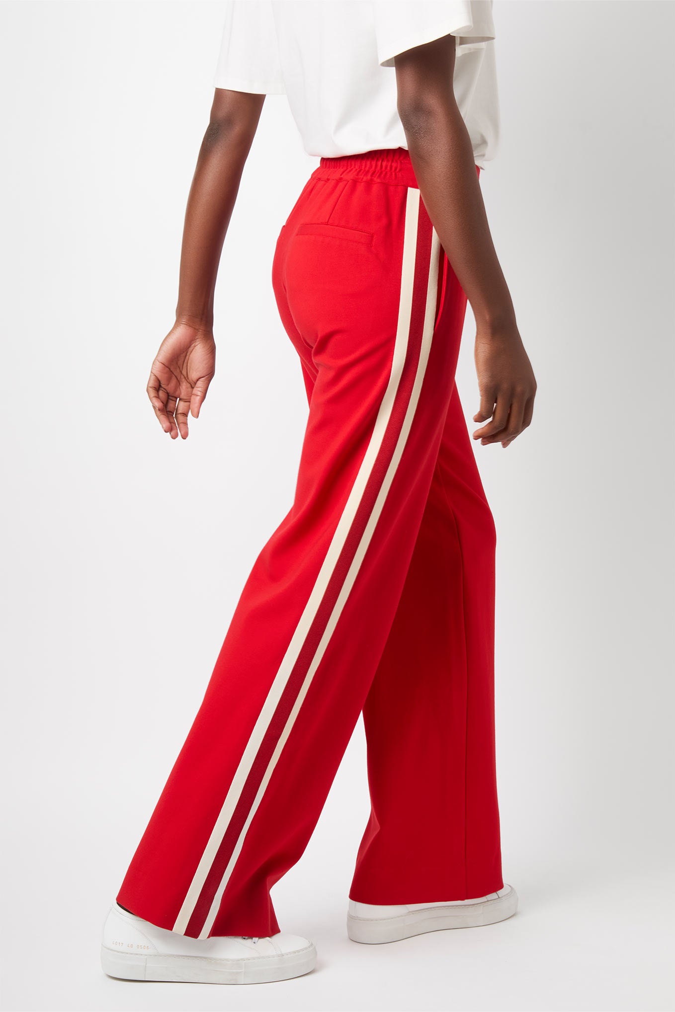 Penny Ponte Wide Leg Trouser - Red