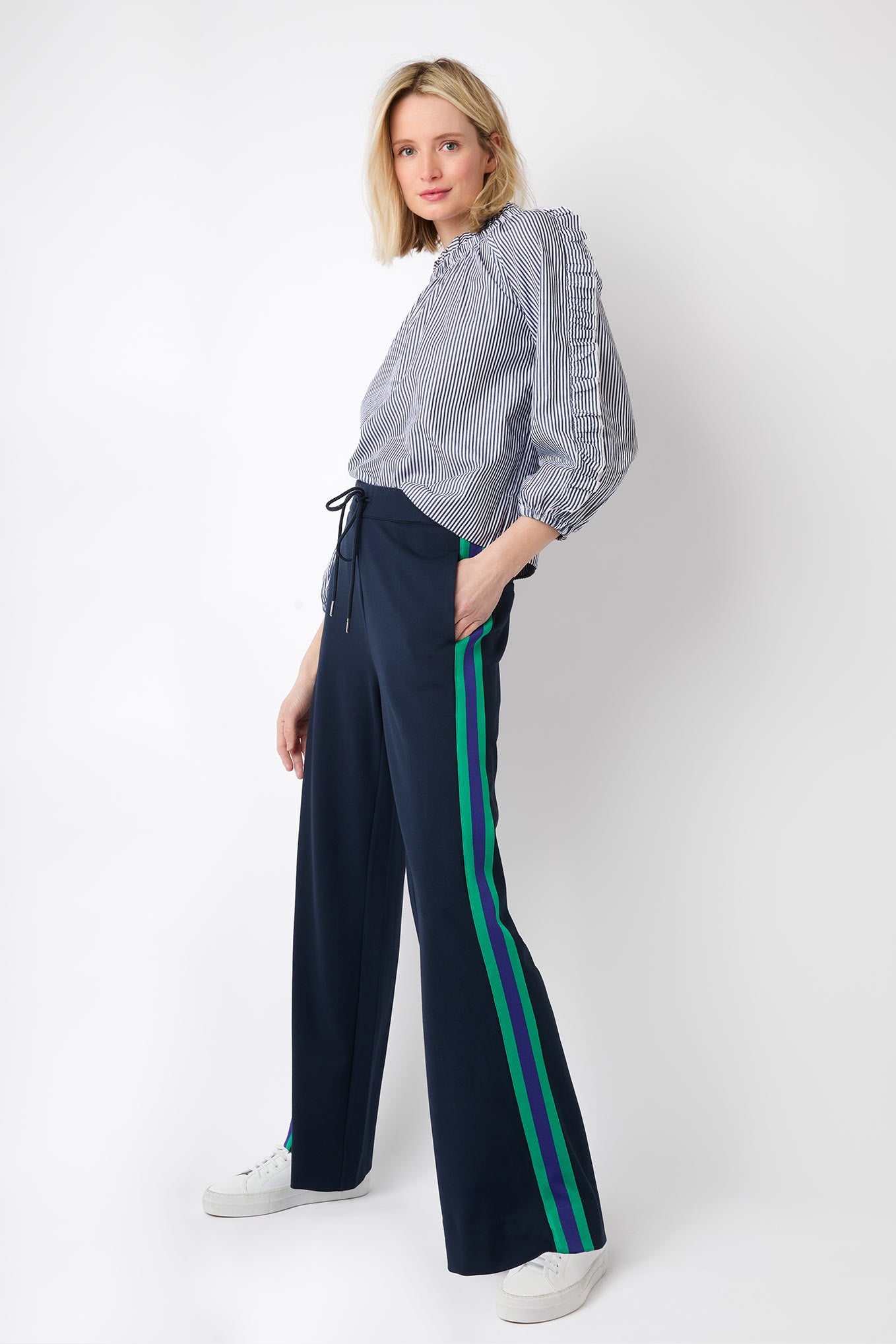 Penny Ponte Wide Leg Trouser - Navy