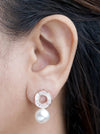 Floral Pearl Teardrop Earrings (Pure Silver) - Rose Gold