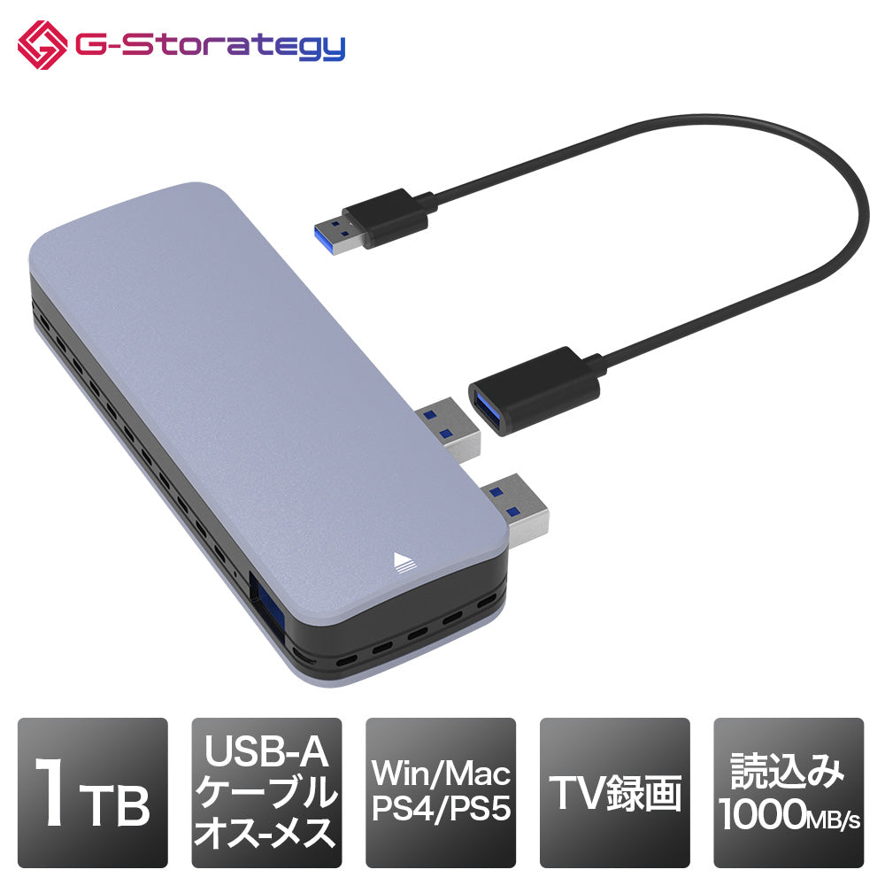 外付けSSD 1TB コンパクト シルバー