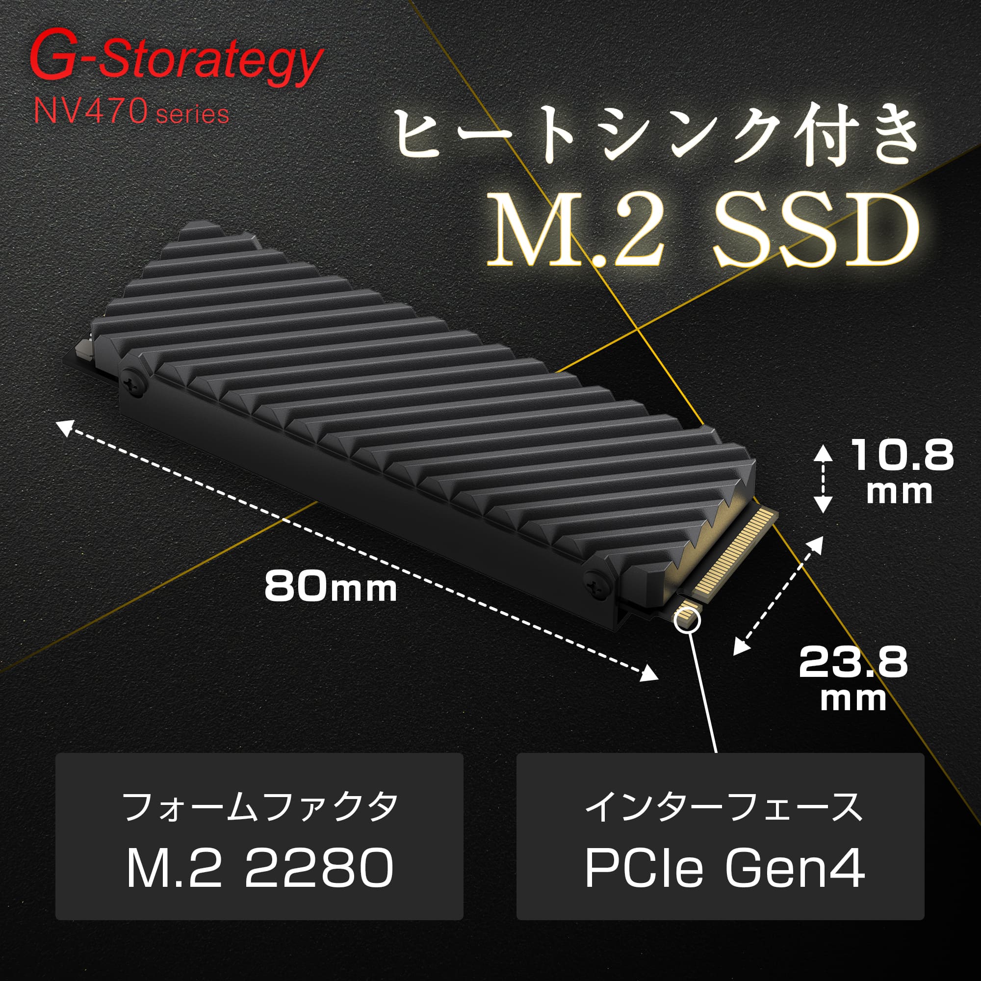 ヒートシンク付きM.2 SSD