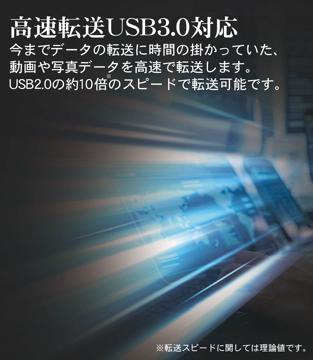 高速転送USB3.0対応
