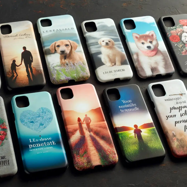 An image showcasing phone cases that embody a sentimental touch by incorporating personal photos or meaningful quotes.