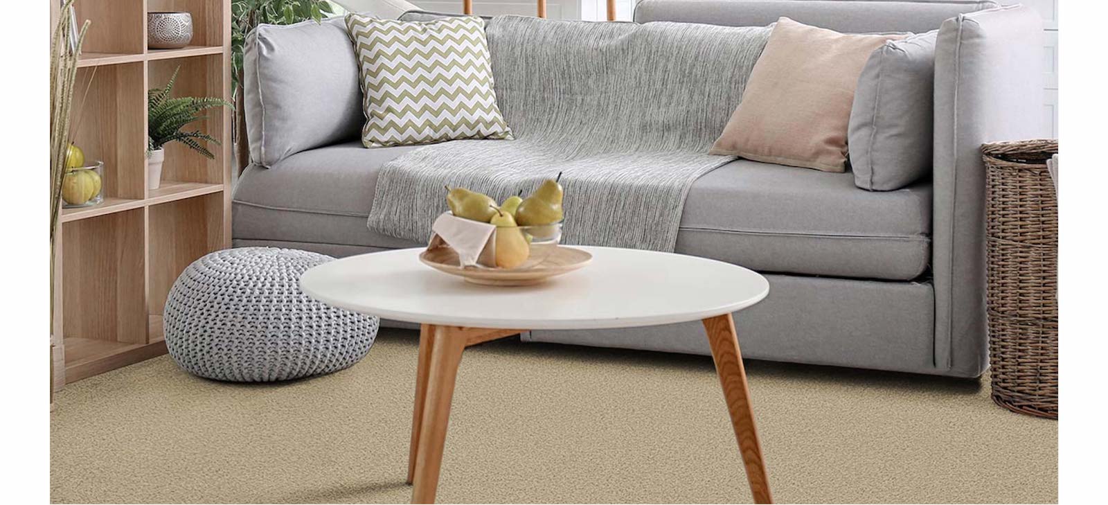 Living room beige carpet