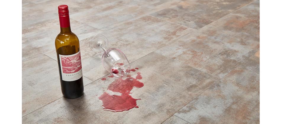 wine bottle and spilled glass