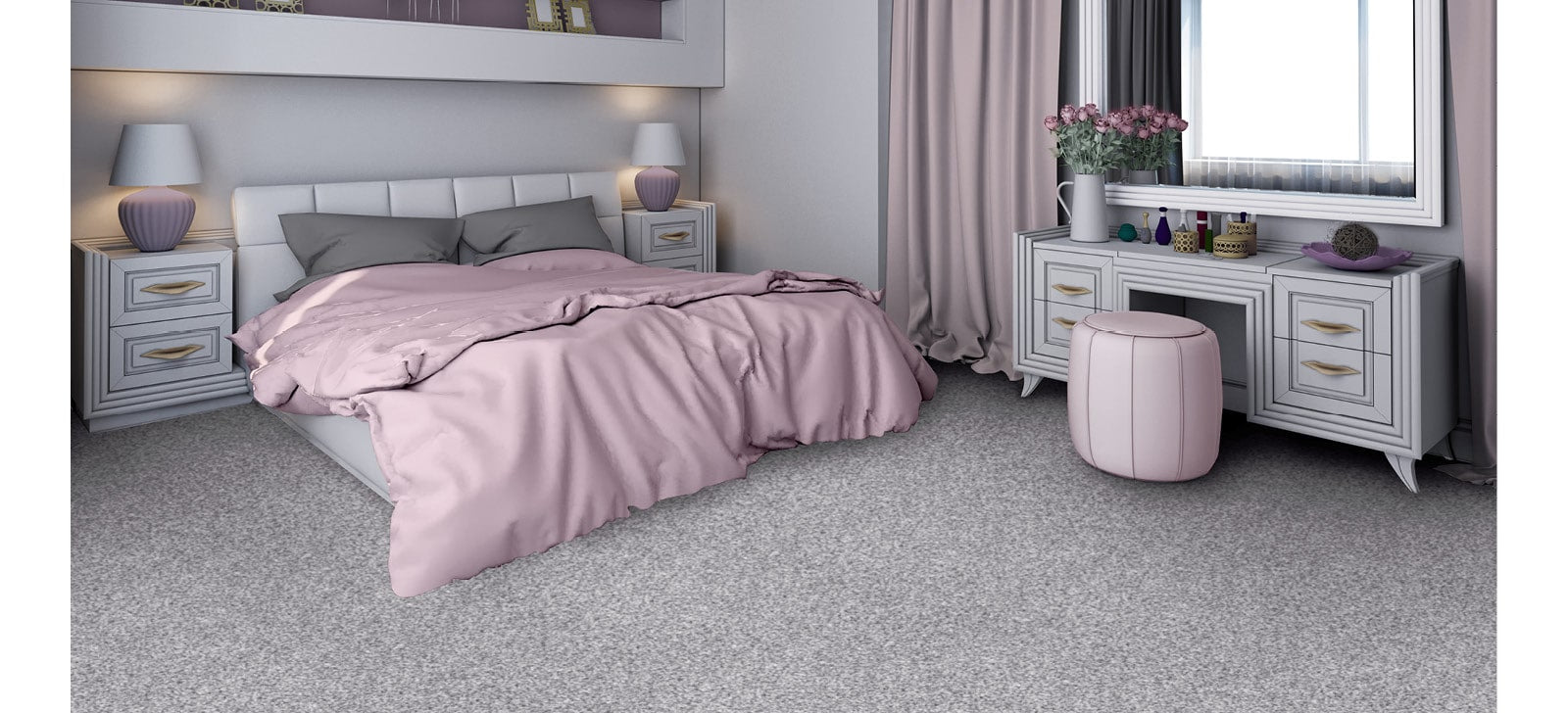 Dusky Pink and Grey Bedroom Roomset