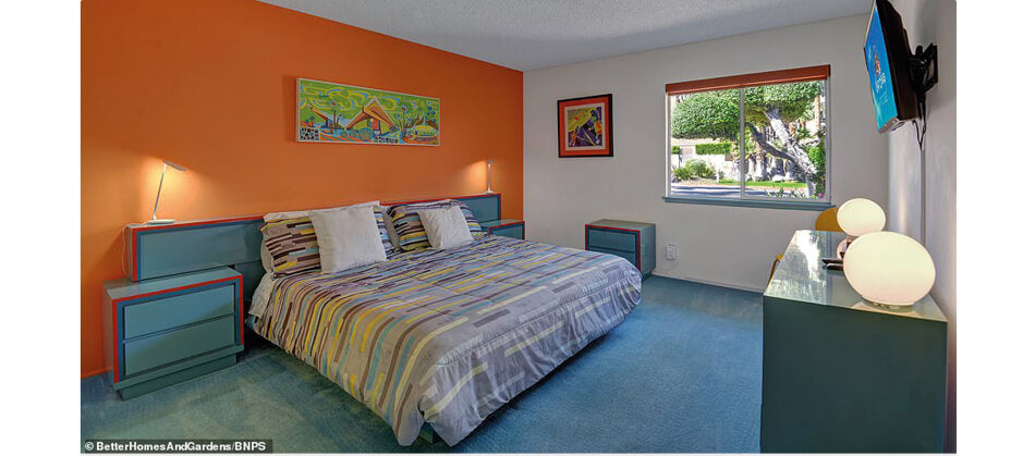 orange and blue bedroom roomset