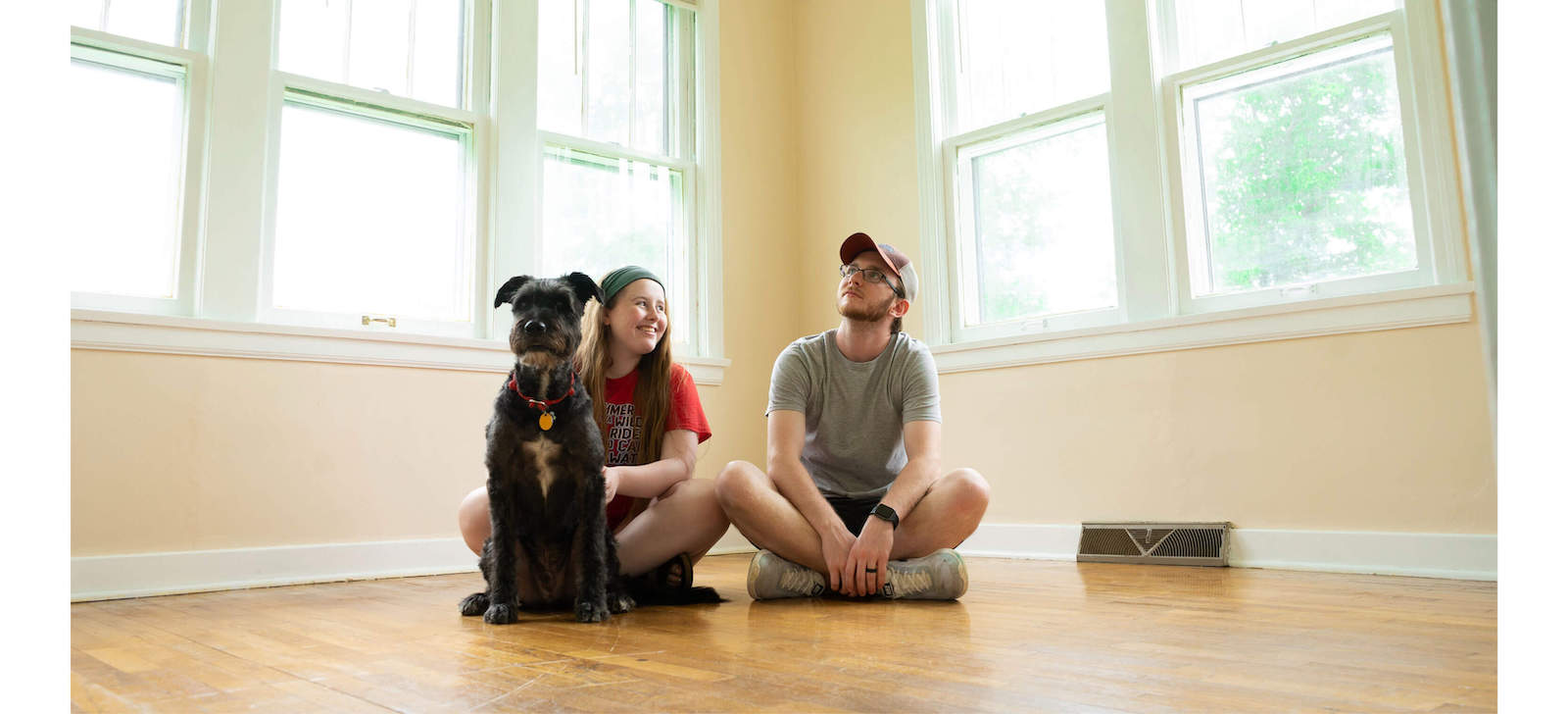 Family in empty room