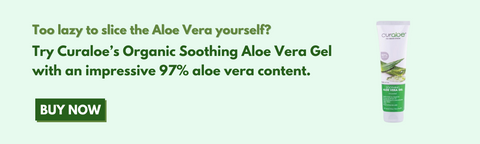 Curaloe Organic Soothing Aloe Vera gel with 97% aloe vera content.
