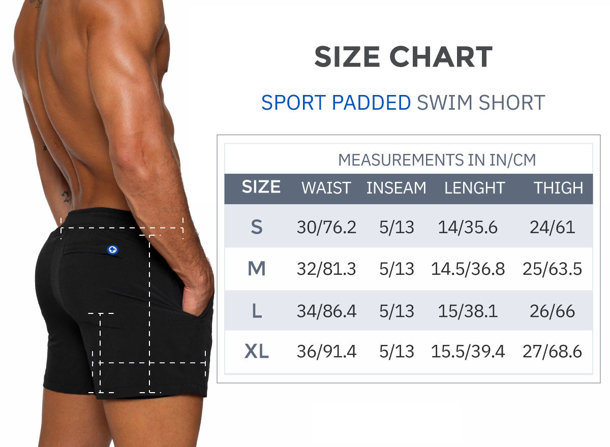 swimwear inseam size chart