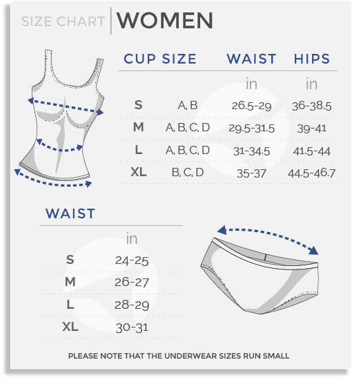Underwear Size Chart Women's