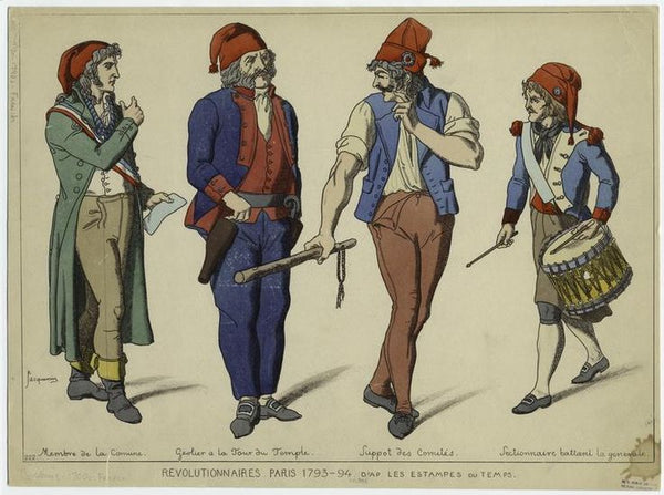 A depiction of Parisian sans culottes during the radical period, 1793-94