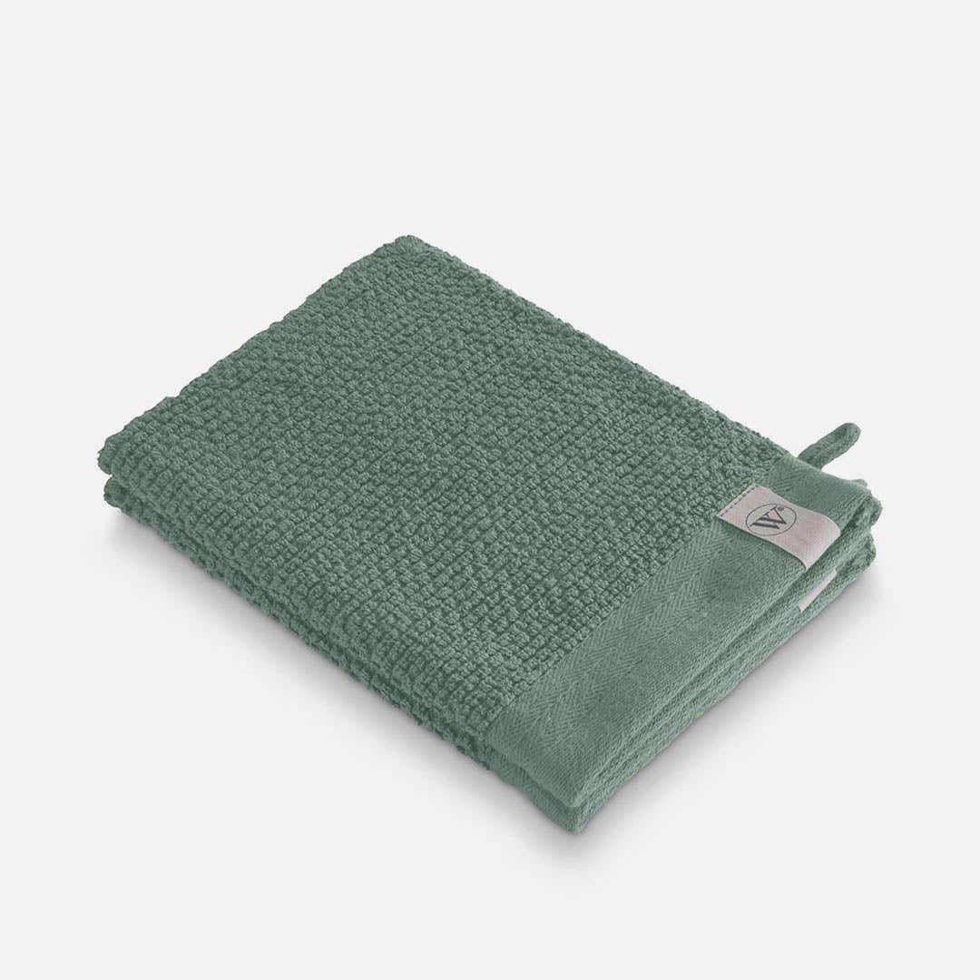 Walra Soft Cotton Popcorn Washandje - 16x21 cm - Groen