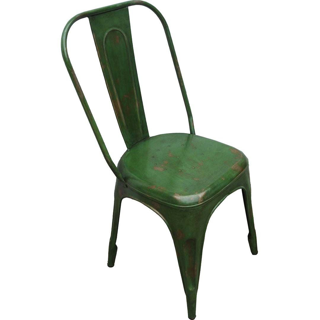 LIVING spisebordsstol med høj ryg - grøn med patina