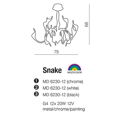 Люстра AZzardo SNAKE AZ0044 (MD6230-12-CH )