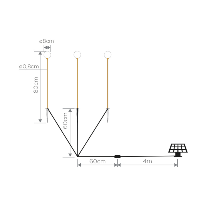 Вуличний світильник NEWGARDEN BRUNA 80 x3 LUMBRU080BRSWNW