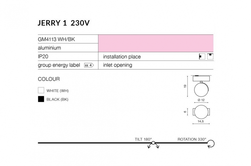 Спот AZzardo JERRY 1 230V AZ1367 (GM4113-BK)