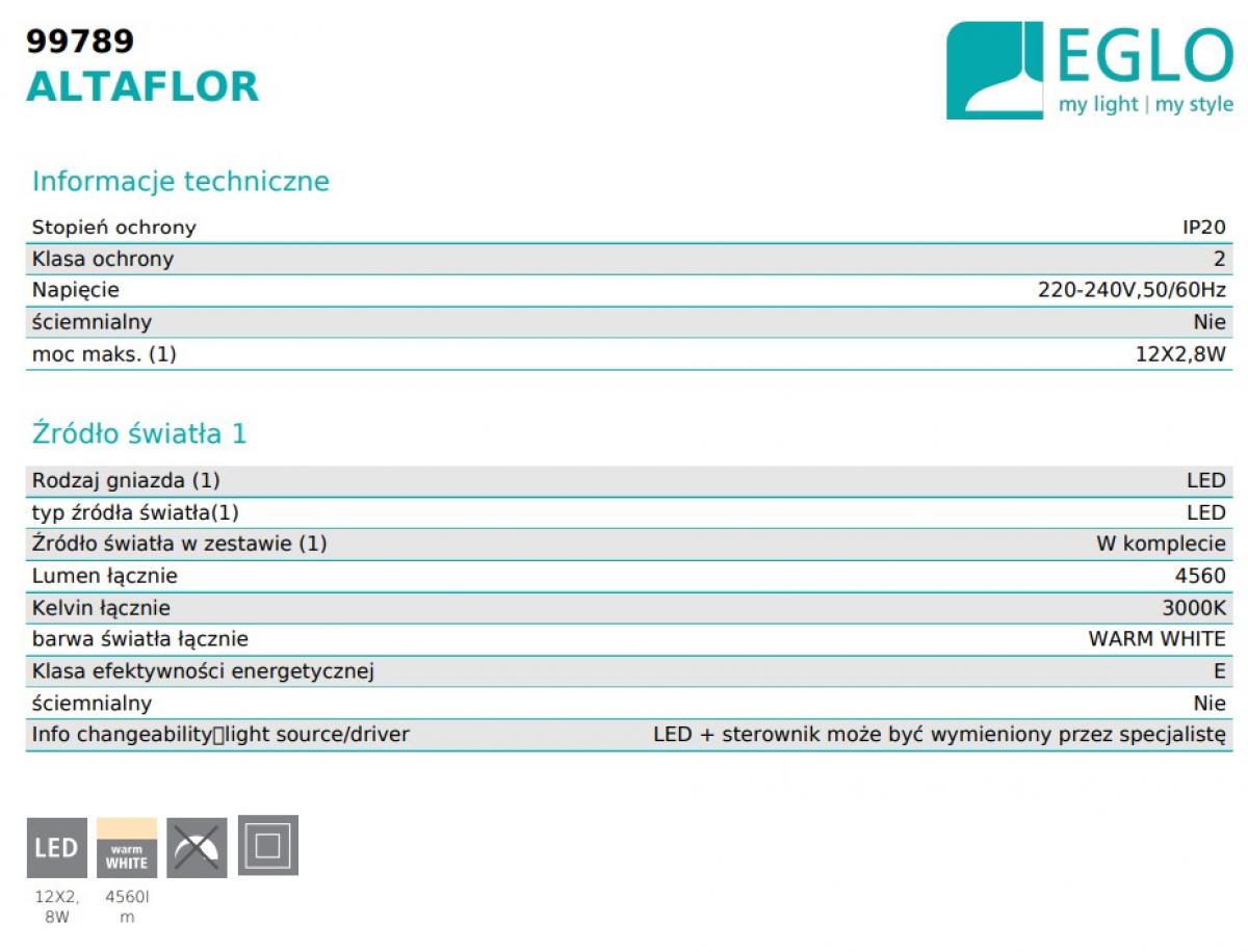 Стельовий світильник ALTAFLOR Eglo 99789