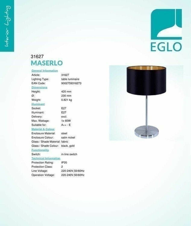 Настільна лампа Eglo Maserlo 31627