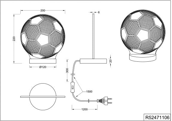 Настільна лампа Trio Reality R52471106 Ball