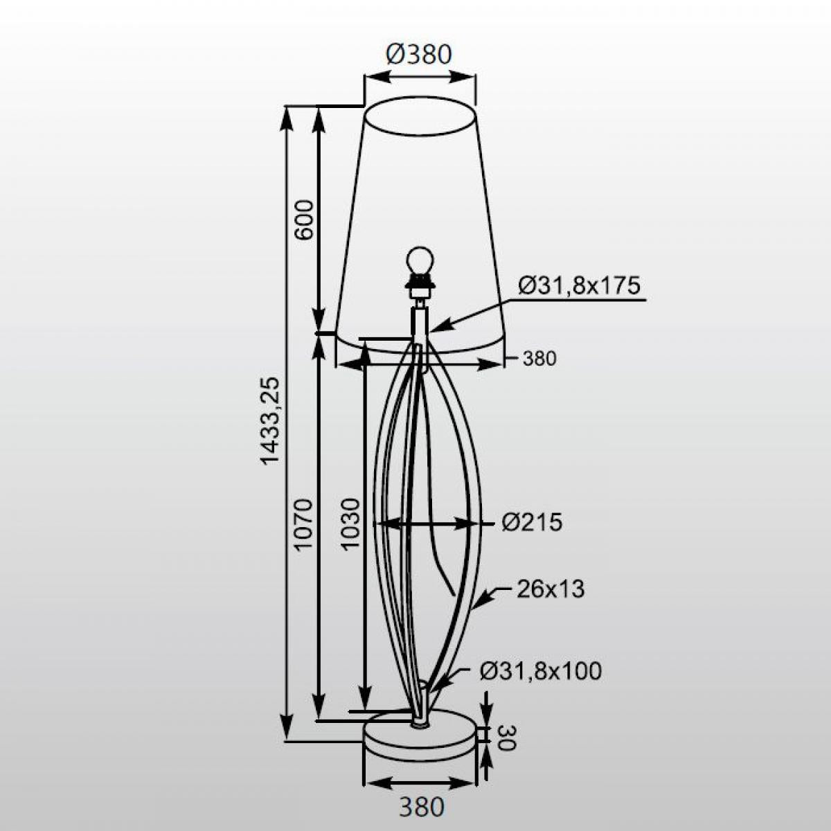 Торшер Zuma Line LORITA TS-110314F-BK