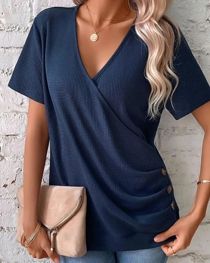 Selene | T-shirt col V sophistiqué - 2XL