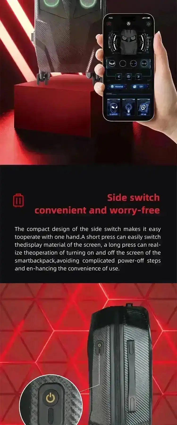 Pixel Explorer LED Smart Suitcase - Bear Hugs