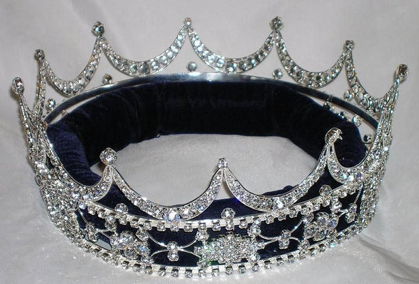 Queen, King Unisex Rhinestone Silver Full Tudor Royal Crown